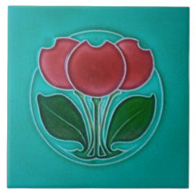 Art nouveau ceramic tile