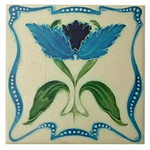 Art nouveau ceramic tile