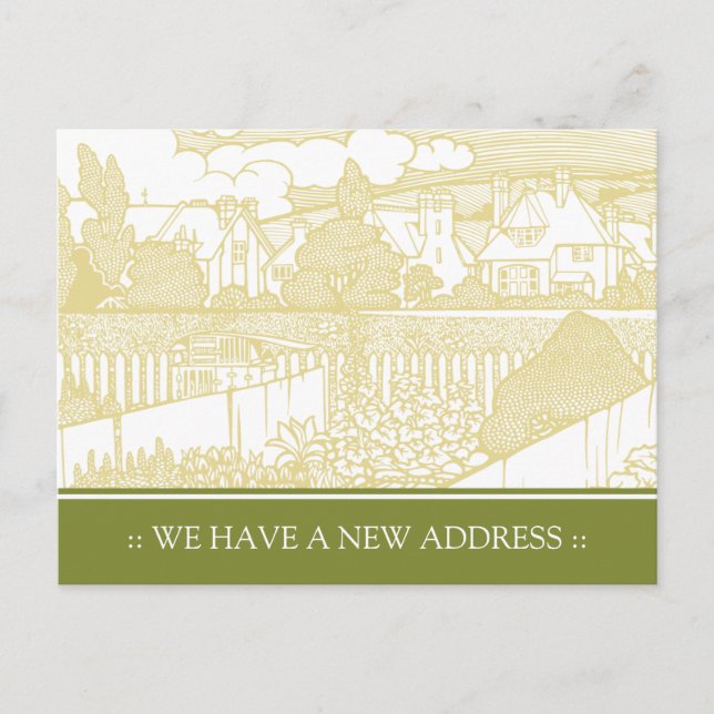 Art Nouveau Change of Address Postcard (Front)