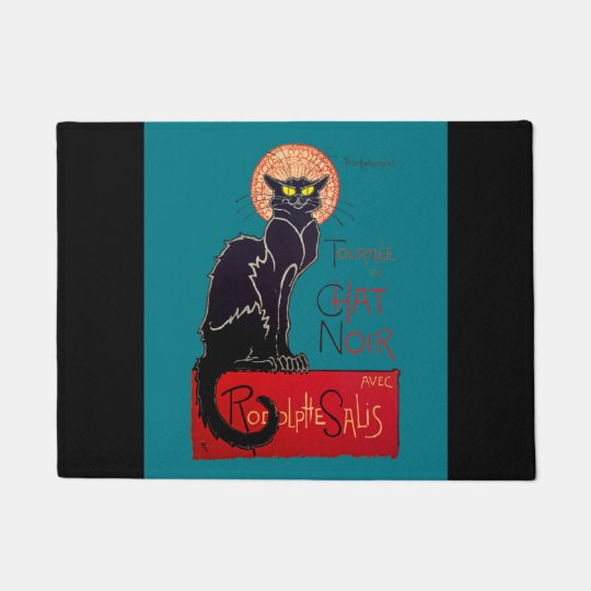 Art Nouveau Chat Noir Black Cat Doormat Zazzle Co Uk