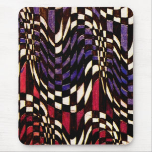 Art Nouveau Chequered Wave Pattern - Mousepad