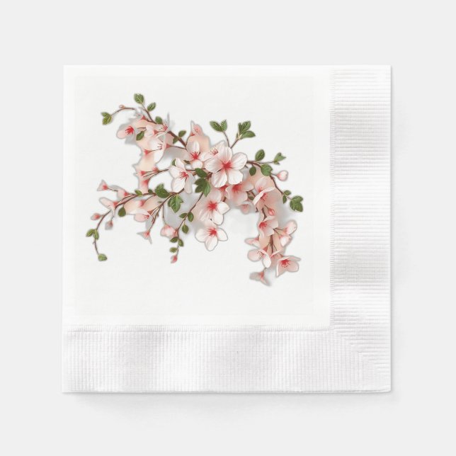 Art Nouveau Cherry Blossoms with Ivy Napkin (Front)