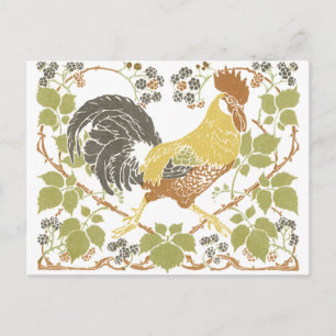 Art Nouveau Chickens Postcard