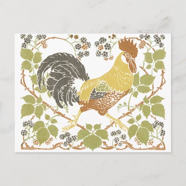 Art Nouveau Chickens Postcard (Front)