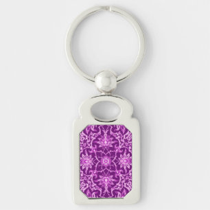 Art Nouveau Chinese Pattern - Amethyst Purple Key Ring