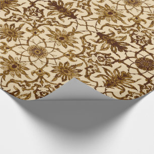 Art Nouveau Chinese Pattern - Brown and Beige Wrapping Paper