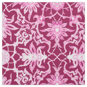Art Nouveau Chinese Pattern - Burgundy Wine Fabric