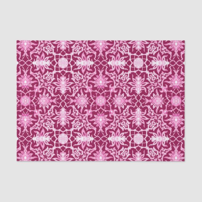 Art Nouveau Chinese Pattern - Burgundy Wine Tissue Paper (Front)