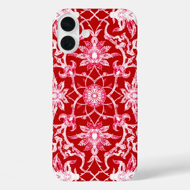 Art Nouveau Chinese Pattern - Deep Red Case-Mate iPhone Case (Back)