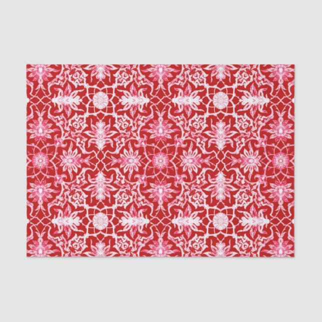 Art Nouveau Chinese Pattern - Deep Red Tissue Paper (Front)