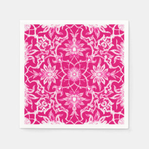 Art Nouveau Chinese Pattern - Fuschia Pink Napkin