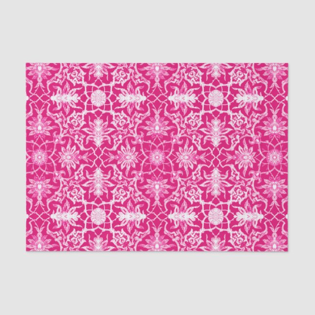 Art Nouveau Chinese Pattern - Fuschia Pink Tissue Paper (Front)