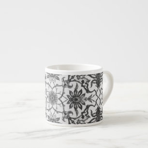 Art Nouveau Chinese Pattern - Silver Grey Espresso Cup