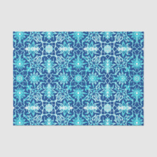 Art Nouveau Chinese Pattern - Turquoise and Blue Tissue Paper