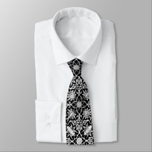 Art Nouveau Chinese Pattern - White on Black Tie