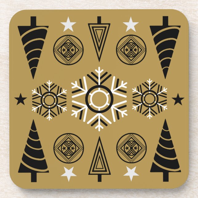  Art Nouveau Christmas Decoration Coaster (Front)