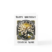 Art Nouveau Chrysanthemum November Birth flower