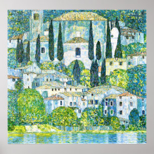 Art Nouveau Church in Cassone by Gustav Klimt Poster