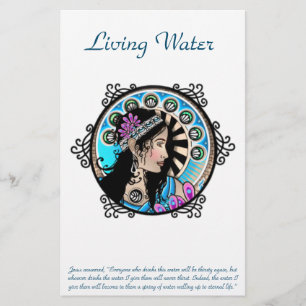 Art Nouveau Circle Painting Samaritan Woman Stationery