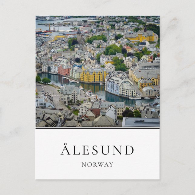Art Nouveau city Alesund in Norway Postcard (Front)