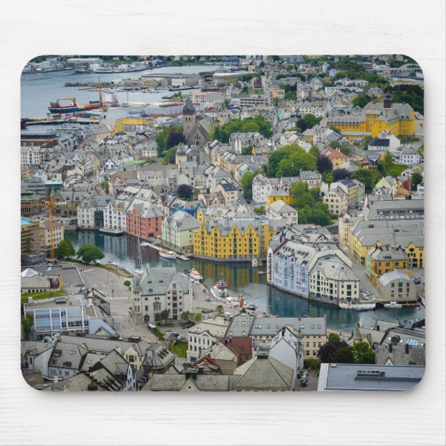 Art Nouveau city Alesund, Norway mousepad (Front)