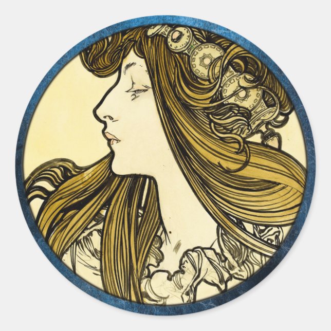 Art Nouveau  Classic Round Sticker (Front)