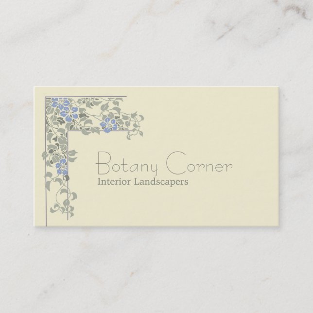 Art nouveau clematis business card (Front)