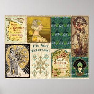 Art Nouveau collage Poster