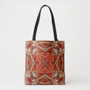 art nouveau colorful ornamental vintage pattern in tote bag