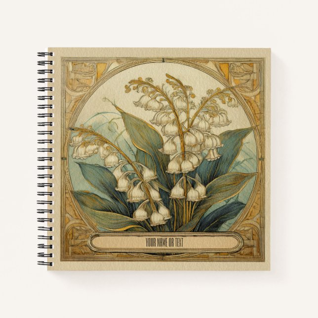 Art Nouveau Convallaria majalis Notebook (Front)