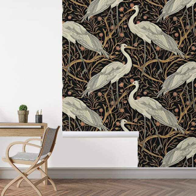 Art Nouveau Cranes Wallpaper (Creator Uploaded)