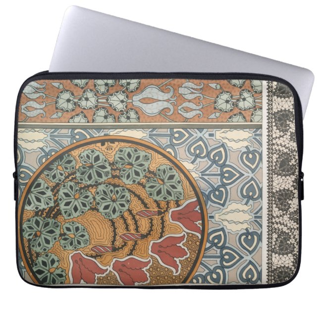 Art nouveau Cyclamen floral Eugene Grasset elegant Laptop Sleeve (Front)