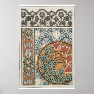 Art nouveau Cyclamen floral Eugene Grasset elegant Poster