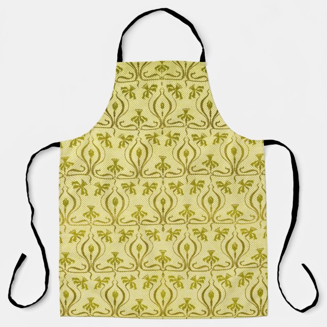 Art Nouveau Daffodil Vintage Pattern Apron (Front)