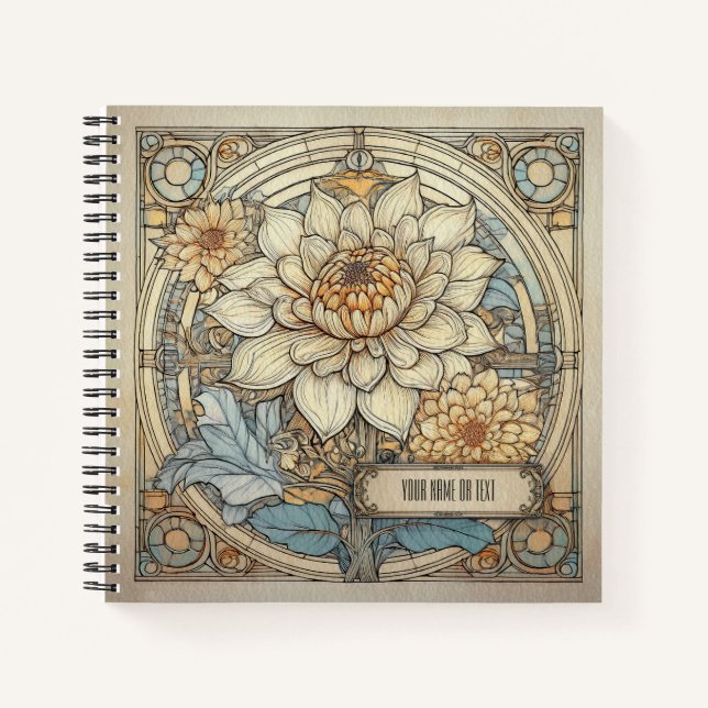 Art Nouveau Dahlia pinnata Notebook (Front)