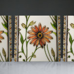 Art Nouveau Daisies Seamless florals Tile<br><div class="desc">This beautiful ceramic tile features a seamless floral pattern of daisies from the Art Nouveau era. The Art Nouveau movement was known for its intricate designs and organic shapes that were inspired by nature. The daisy flower symbolises purity and innocence, making it a perfect gift for someone special. This tile...</div>