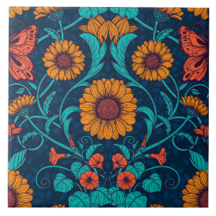 Art Nouveau daisies Tile
