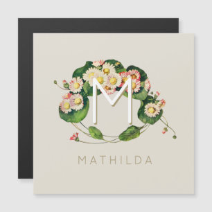 Art Nouveau Daisies Wreath Monogram to Personalise