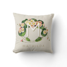 Art Nouveau Daisies Wreath Monogram to Personalise