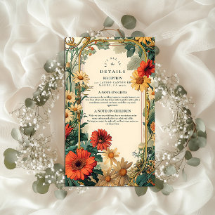 Art Nouveau Daisy Frame Wedding Enclosure Card