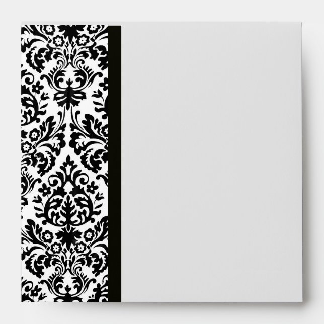 ART NOUVEAU DAMASK ,black and white Envelopes (Front)