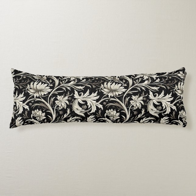 Art nouveau,Damask pattern,Organic,Curved lines Body Cushion (Front)