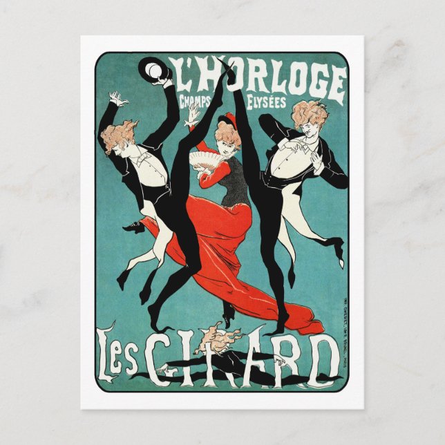 Art Nouveau Dance Image by Jules Cheret Postcard (Front)