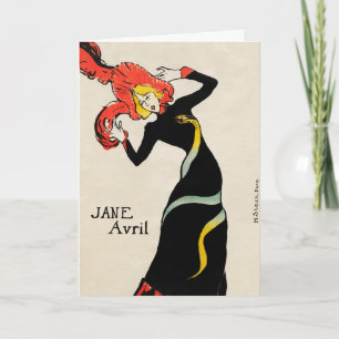 Art Nouveau Dancer Jane Avril by Toulouse Lautrec Card