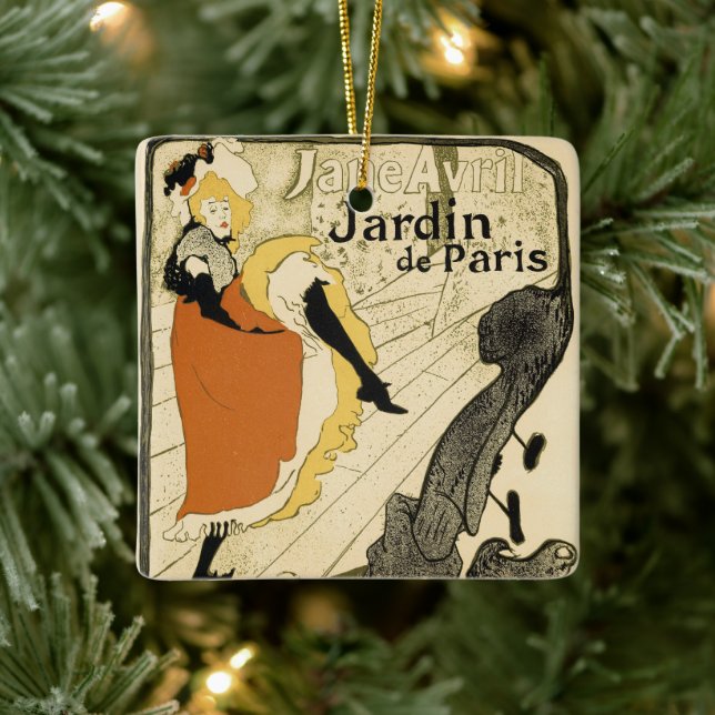 Art Nouveau Dancer Jane Avril by Toulouse Lautrec Ceramic Ornament (Tree)