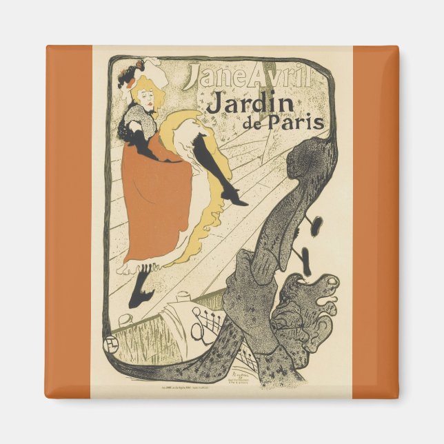 Art Nouveau Dancer Jane Avril by Toulouse Lautrec Magnet (Front)