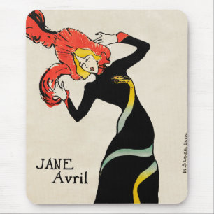 Art Nouveau Dancer Jane Avril by Toulouse Lautrec Mouse Mat