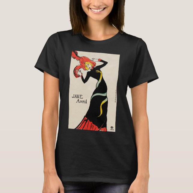 Art Nouveau Dancer Jane Avril by Toulouse Lautrec T-Shirt (Front)