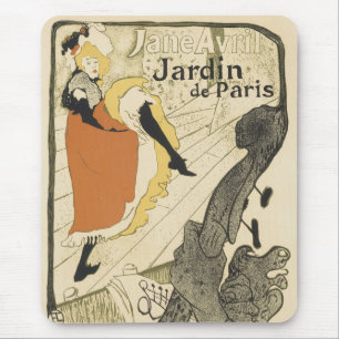 Art Nouveau Dancer Jane Avril, Toulouse Lautrec Mouse Mat