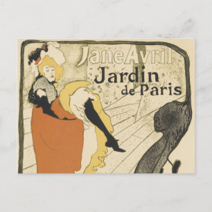 Art Nouveau Dancer Jane Avril, Toulouse Lautrec Postcard